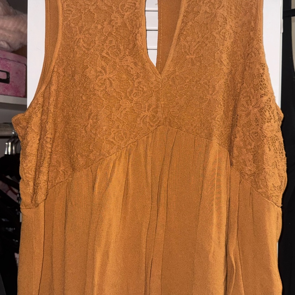 Maurices Tan Lace Accent Blouse